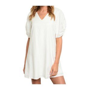 Cotton V-Neck Mini Dress